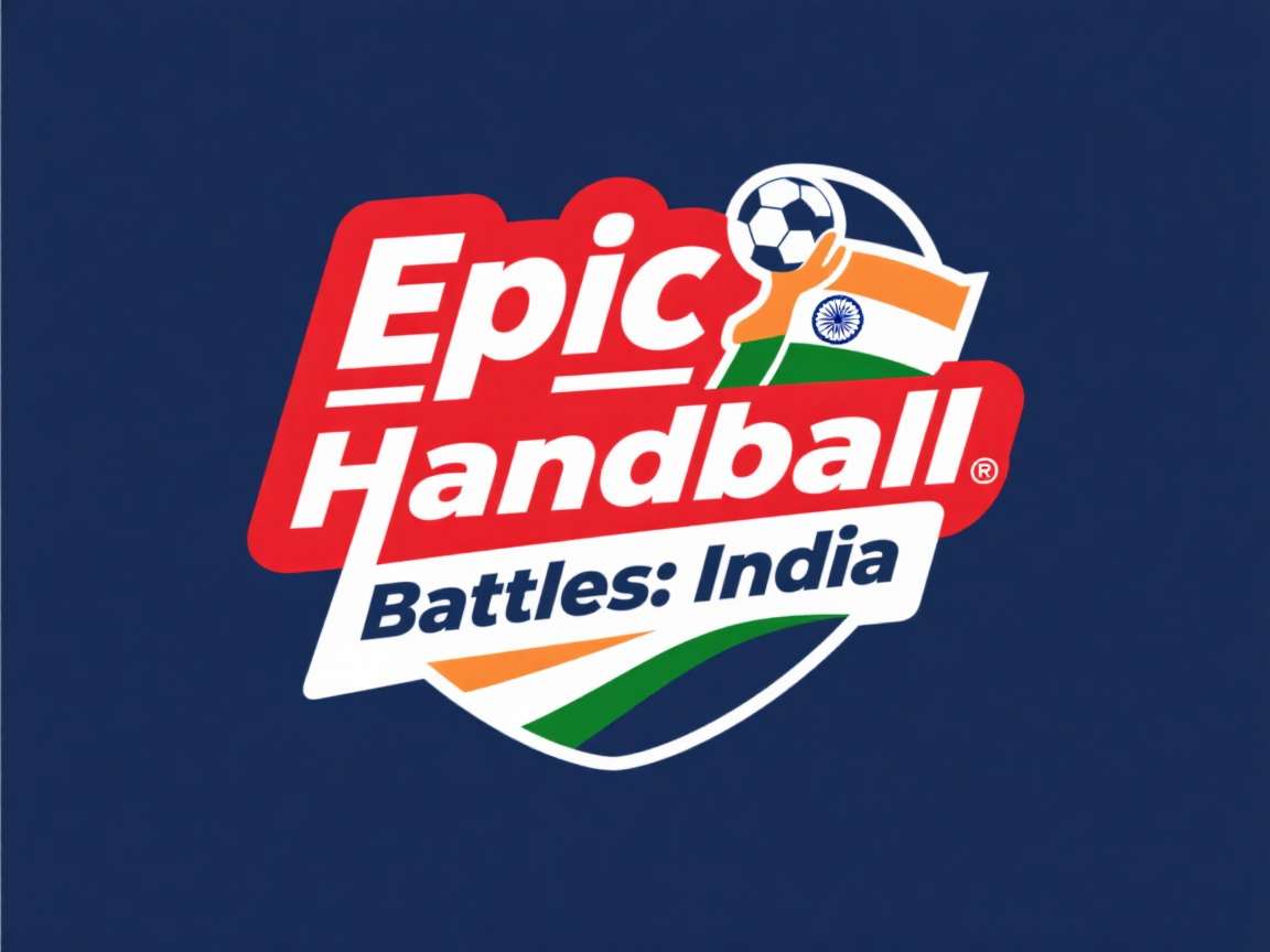 Epic Handball Battles: India Official Logo Epic Handball Battles: India official logo featuring a handball player with Indian flag colors