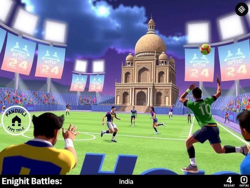 Epic Handball Battles: India - Future Features Concept art for upcoming Epic Handball Battles: India features including VR gameplay and new stadiums
